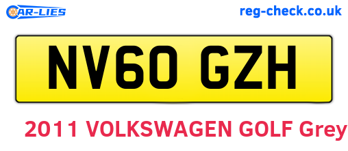 NV60GZH are the vehicle registration plates.