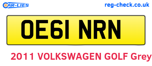 OE61NRN are the vehicle registration plates.