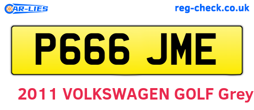 P666JME are the vehicle registration plates.