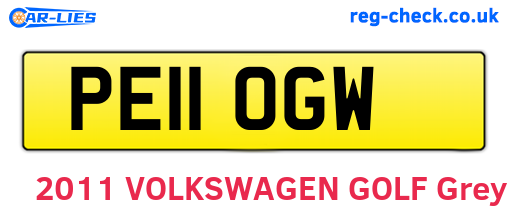 PE11OGW are the vehicle registration plates.