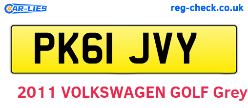 PK61JVY are the vehicle registration plates.