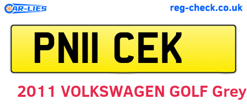 PN11CEK are the vehicle registration plates.