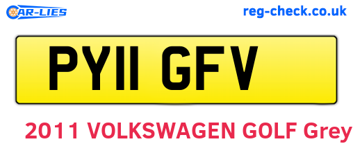 PY11GFV are the vehicle registration plates.
