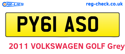PY61ASO are the vehicle registration plates.