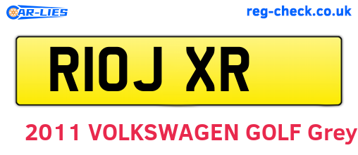 R10JXR are the vehicle registration plates.
