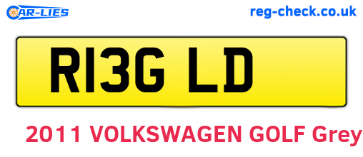 R13GLD are the vehicle registration plates.