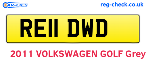 RE11DWD are the vehicle registration plates.