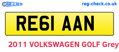 RE61AAN are the vehicle registration plates.