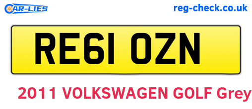 RE61OZN are the vehicle registration plates.