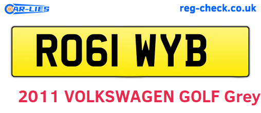 RO61WYB are the vehicle registration plates.