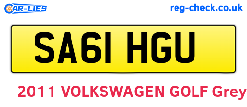 SA61HGU are the vehicle registration plates.