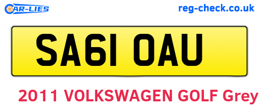 SA61OAU are the vehicle registration plates.