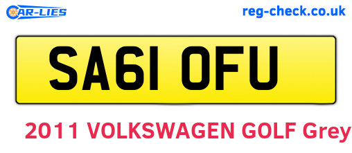 SA61OFU are the vehicle registration plates.