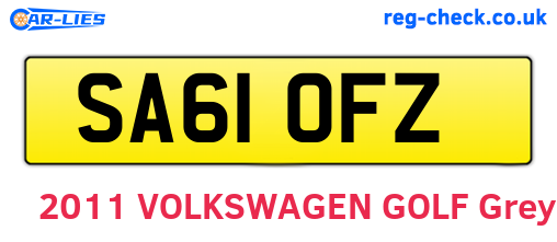 SA61OFZ are the vehicle registration plates.