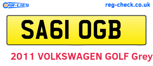 SA61OGB are the vehicle registration plates.