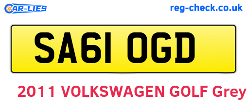SA61OGD are the vehicle registration plates.