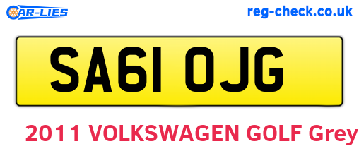SA61OJG are the vehicle registration plates.