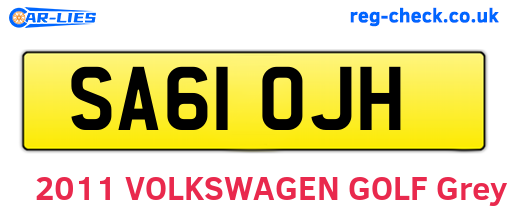 SA61OJH are the vehicle registration plates.