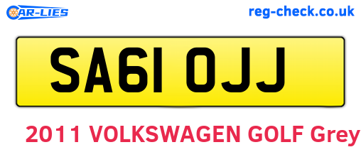 SA61OJJ are the vehicle registration plates.