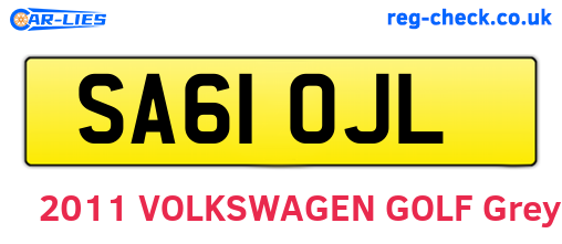 SA61OJL are the vehicle registration plates.