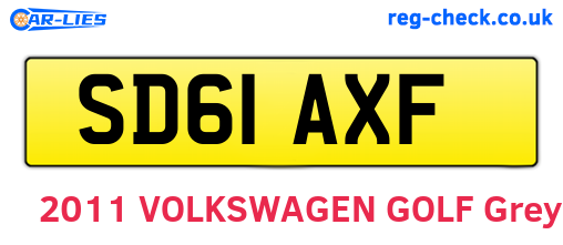 SD61AXF are the vehicle registration plates.