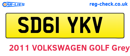 SD61YKV are the vehicle registration plates.