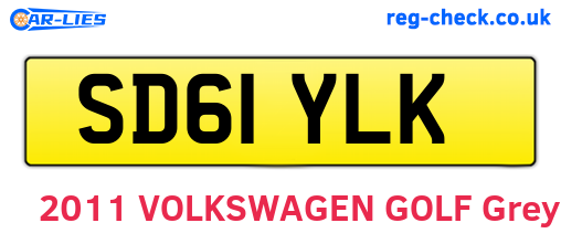 SD61YLK are the vehicle registration plates.