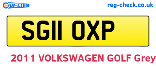 SG11OXP are the vehicle registration plates.