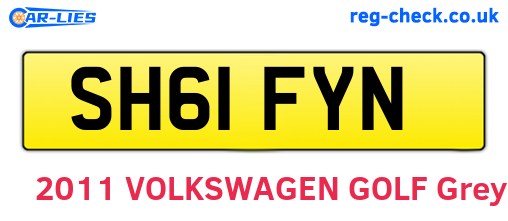 SH61FYN are the vehicle registration plates.