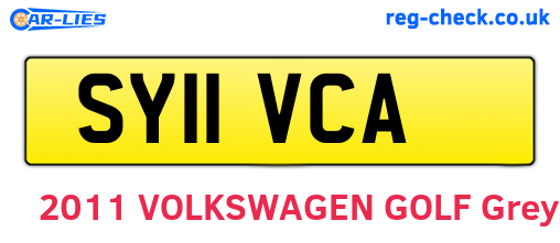 SY11VCA are the vehicle registration plates.