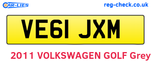 VE61JXM are the vehicle registration plates.