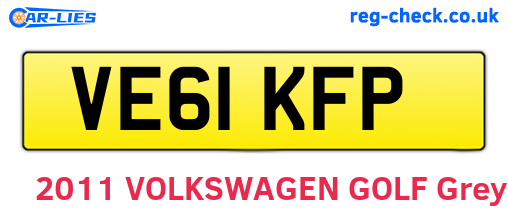 VE61KFP are the vehicle registration plates.