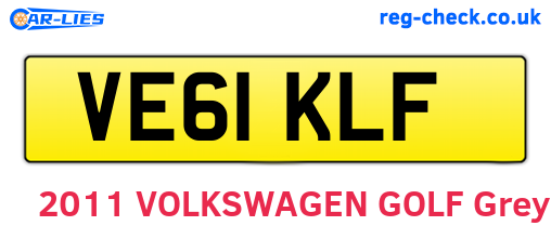 VE61KLF are the vehicle registration plates.