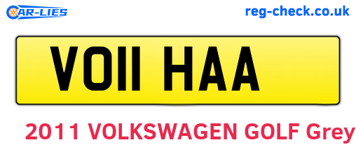 VO11HAA are the vehicle registration plates.