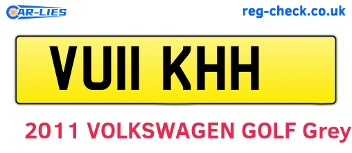 VU11KHH are the vehicle registration plates.