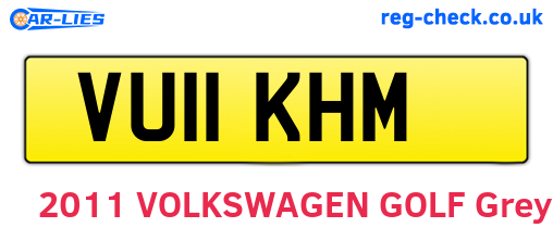 VU11KHM are the vehicle registration plates.