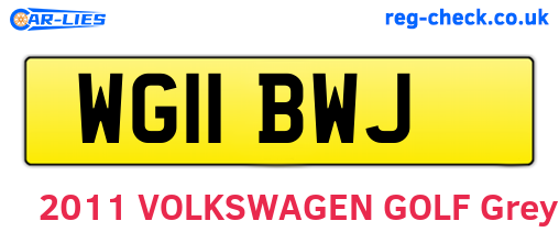WG11BWJ are the vehicle registration plates.