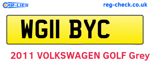 WG11BYC are the vehicle registration plates.