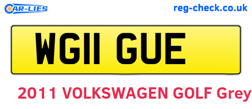 WG11GUE are the vehicle registration plates.