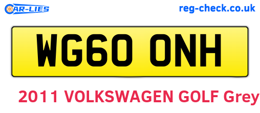 WG60ONH are the vehicle registration plates.