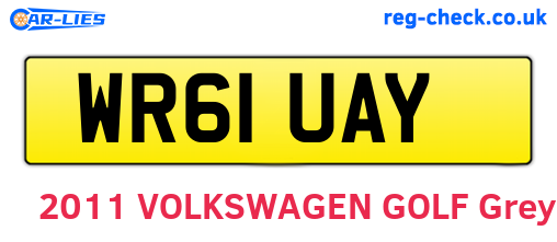WR61UAY are the vehicle registration plates.