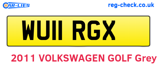 WU11RGX are the vehicle registration plates.