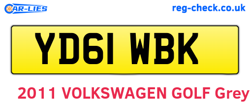 YD61WBK are the vehicle registration plates.