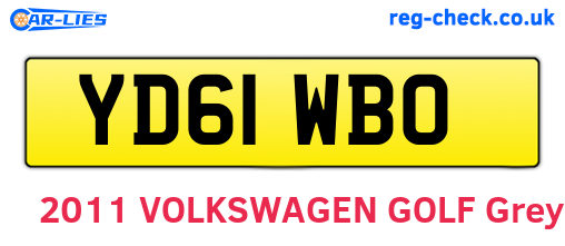 YD61WBO are the vehicle registration plates.