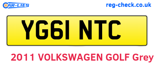 YG61NTC are the vehicle registration plates.