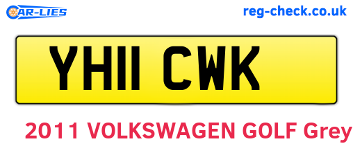 YH11CWK are the vehicle registration plates.