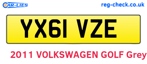 YX61VZE are the vehicle registration plates.