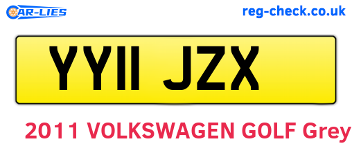 YY11JZX are the vehicle registration plates.