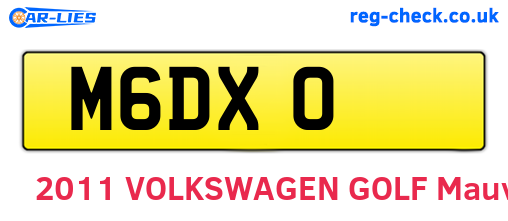 M6DXO are the vehicle registration plates.