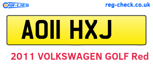 AO11HXJ are the vehicle registration plates.